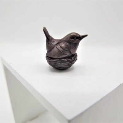 Miniature Wren on Nest sculpture