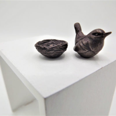 Miniature Wren on Nest sculpture