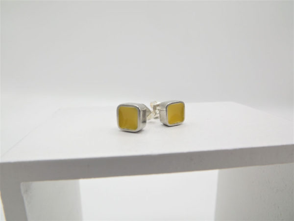 Yellow Block Stud Earrings by Koa