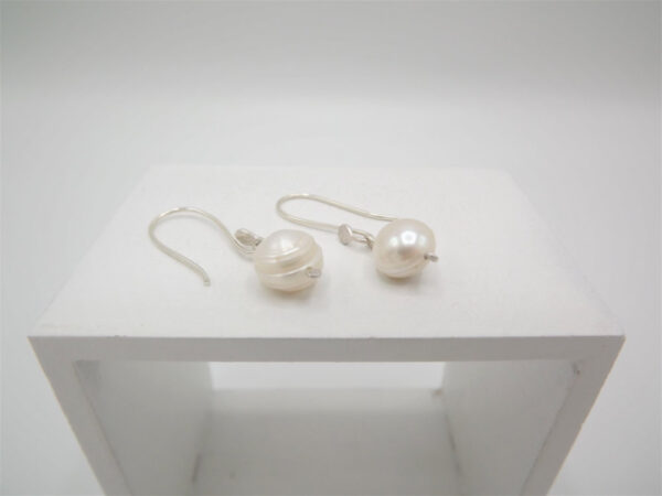 Eco Silver Pearl Earrings by Sarah Drew
