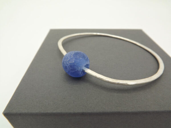 Eco Silver Bottle Bead Bangle by Sarah Drew