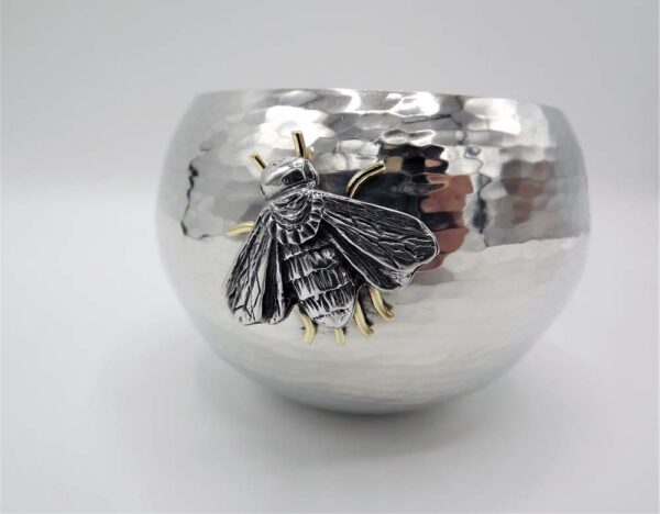 Small Pewter Bowl with Bee by Jim Stringer