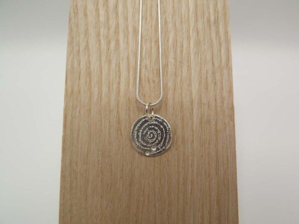 sterling silver pendant with large spiral