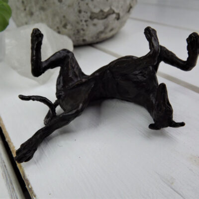Greyhound on Back Bronze Sculpture