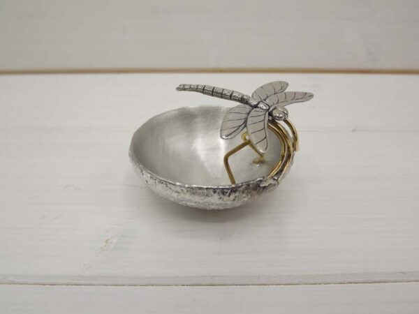 pewter bowl with dragonfly main image