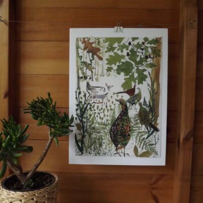 ‘Pheasant and Deer’ Open edition print by Sam Wilson.