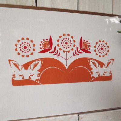 Open edition prints by Dee Beale ‘Sleeping Foxes’